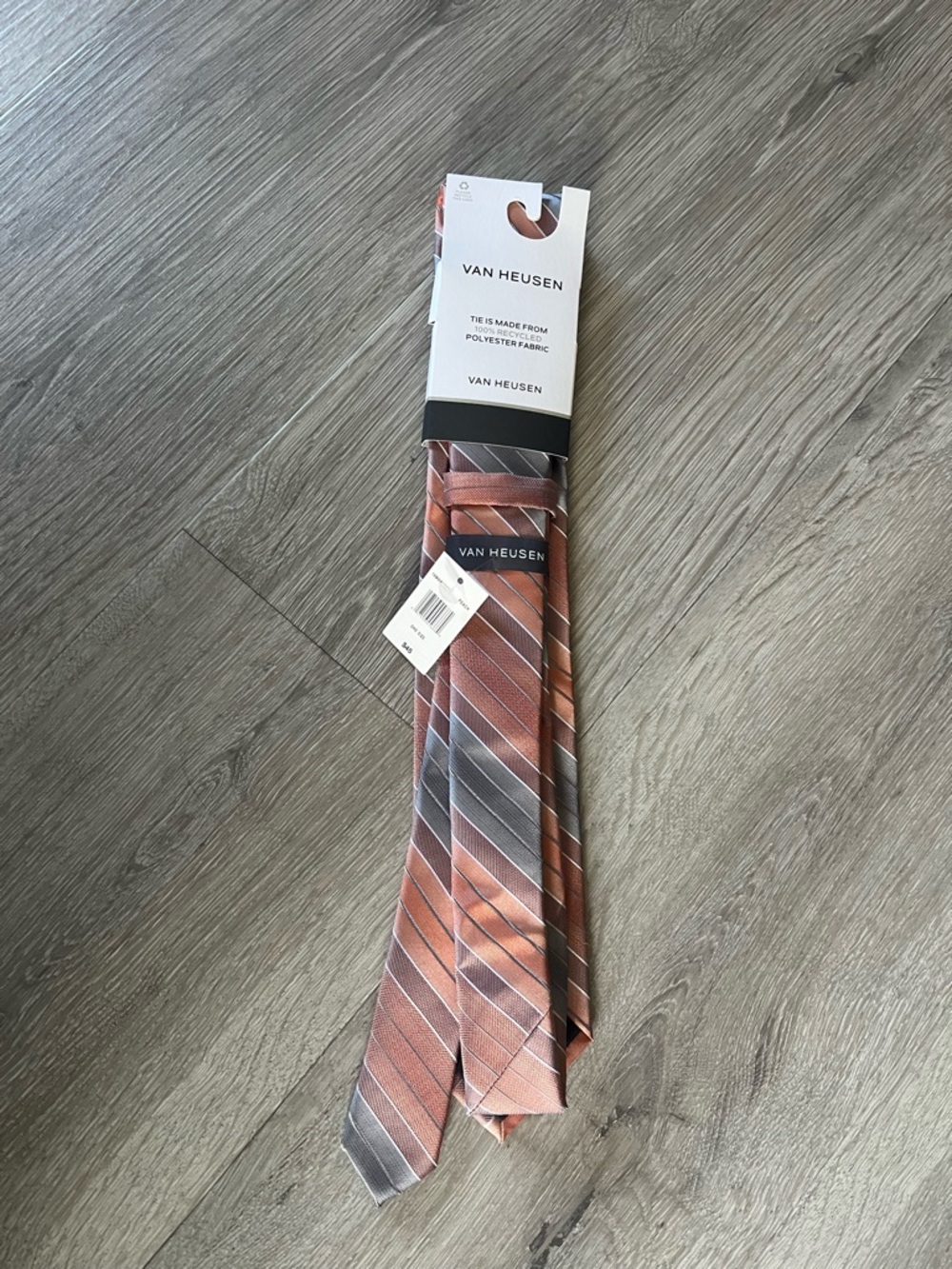 Van Heusen Brown and Peach Striped Tie